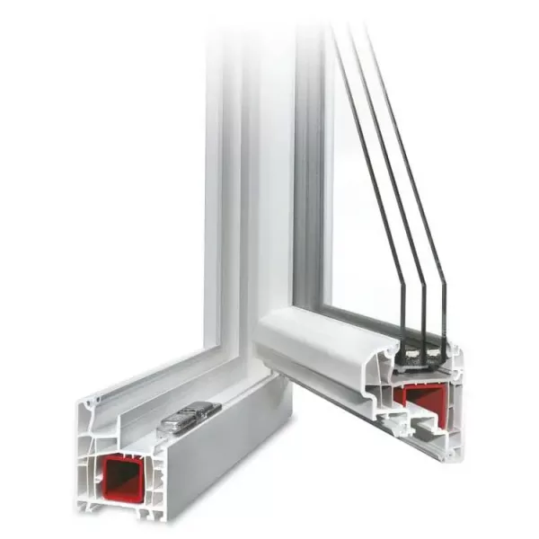 Schéma intérieur d'une porte fenêtre en PVC